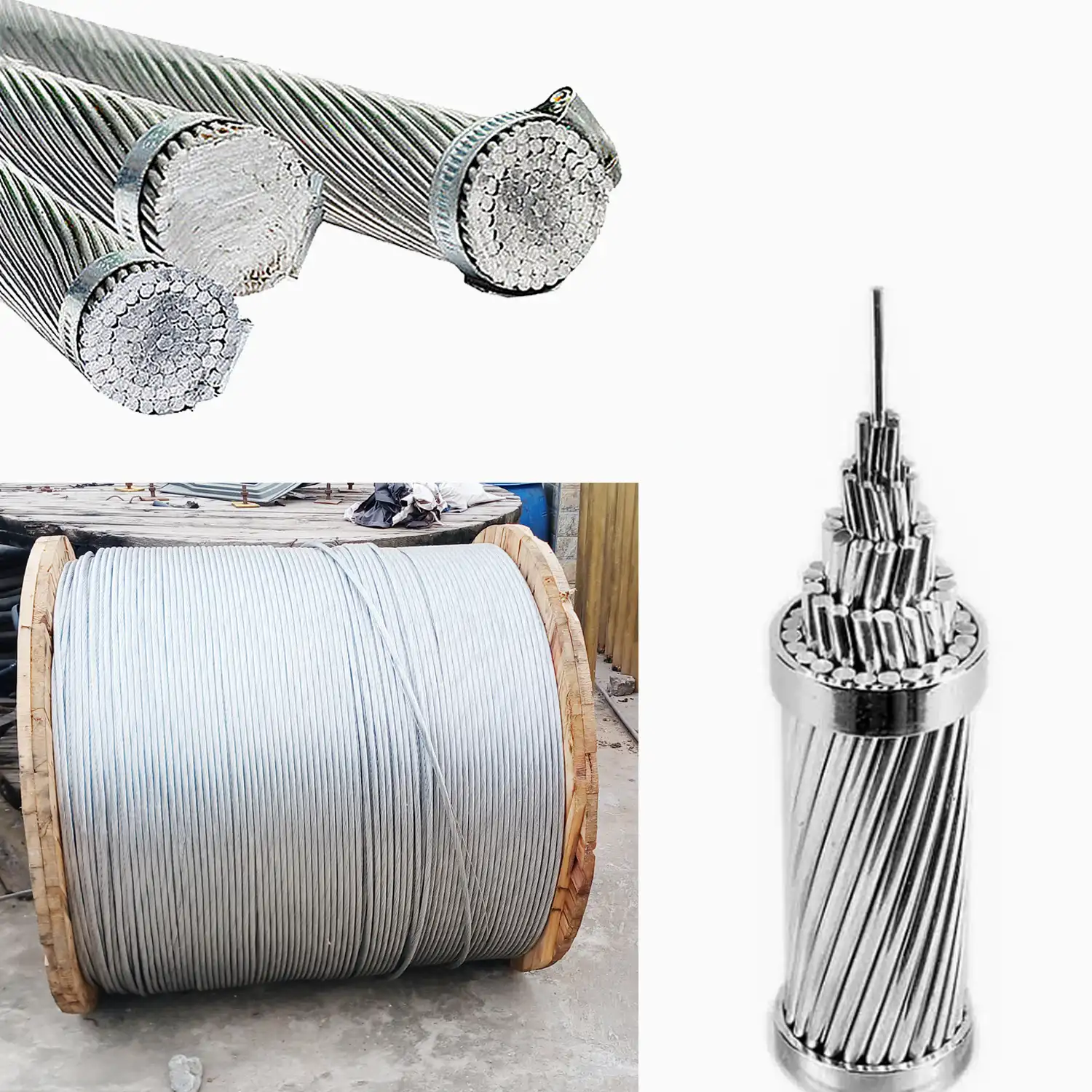 AAC AAAC ACSR ACARACSACSS / Tw Galvanized Steel Wire Overhead Transmission Line Bare Aluminium Conductor Cable