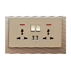 C Divine Pure Gold 13A Socket Double Multi with USB Interface