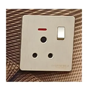 C Divine Pure Gold 15A Socket with Neon 2Gang