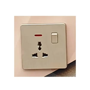 C Divine Pure Gold 20A Socket with Neon 2Gang