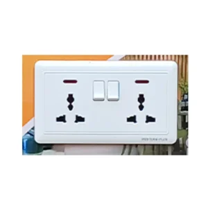 C Divine Western Plus+ 20A Socket with Neon 2Gang